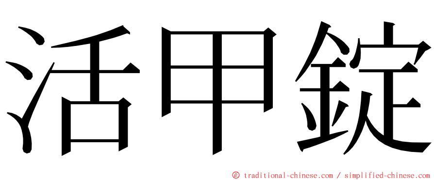 活甲錠 ming font