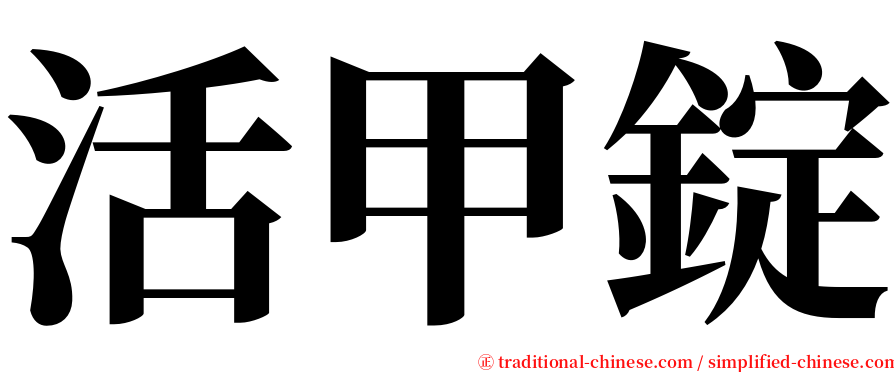 活甲錠 serif font