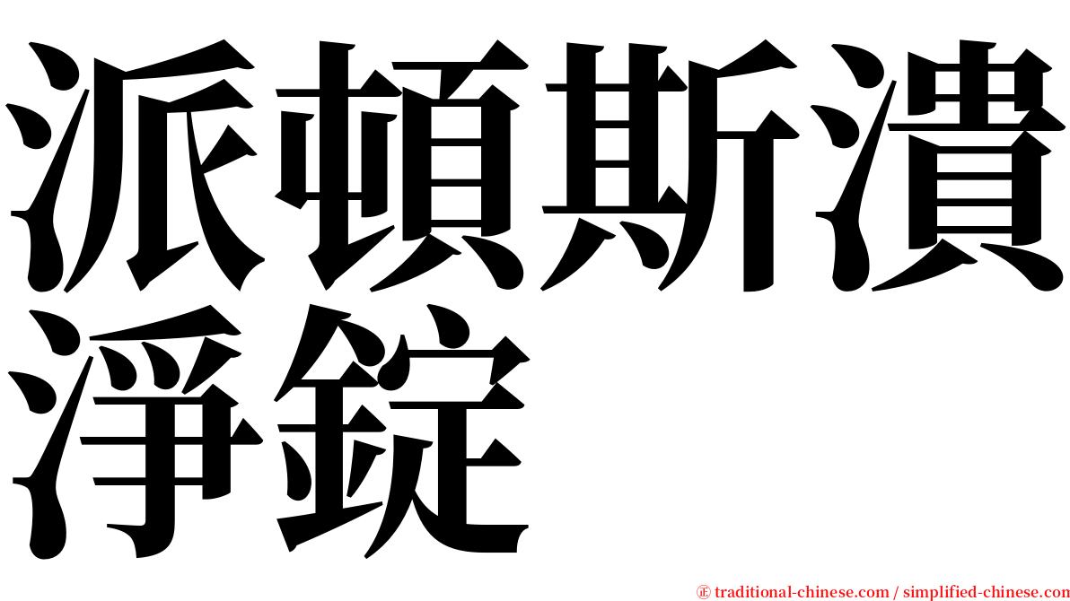 派頓斯潰淨錠 serif font