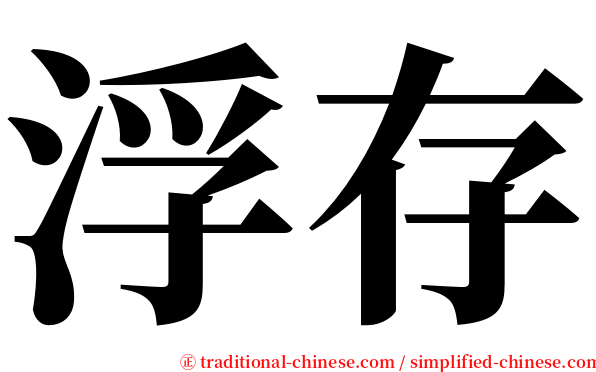 浮存 serif font