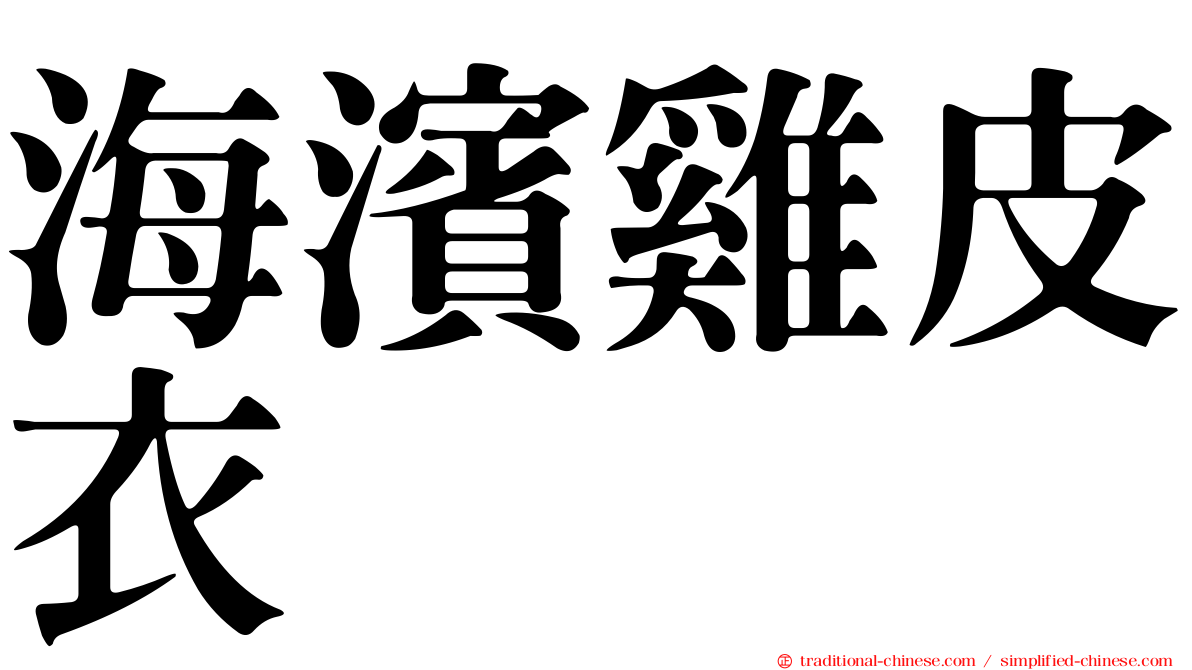 海濱雞皮衣