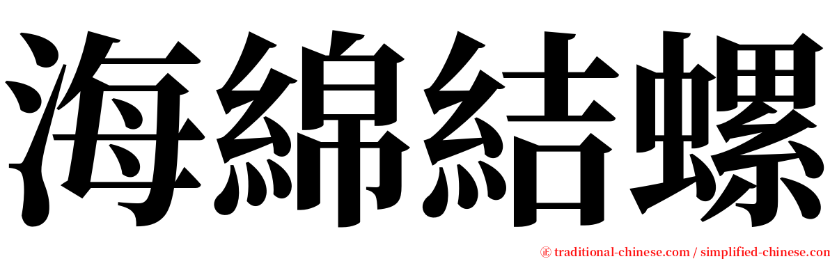 海綿結螺 serif font