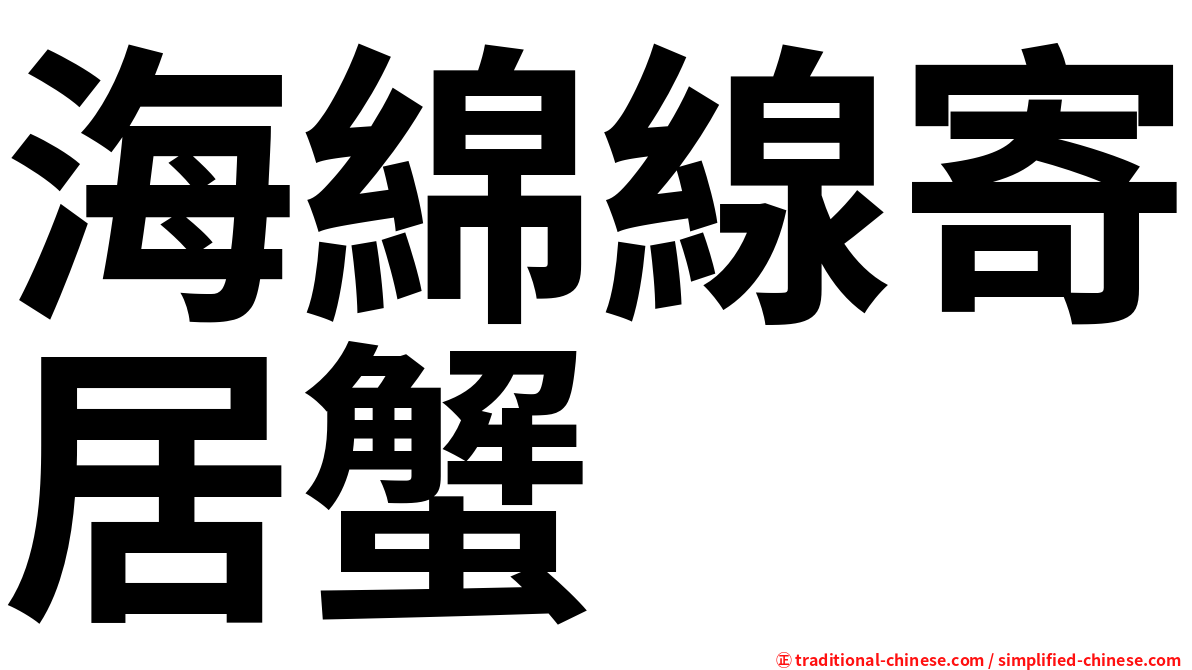 海綿線寄居蟹