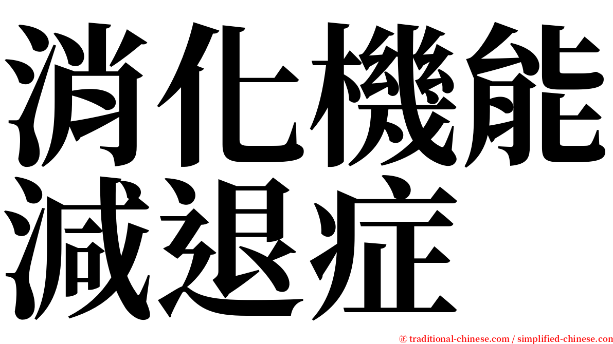 消化機能減退症 serif font