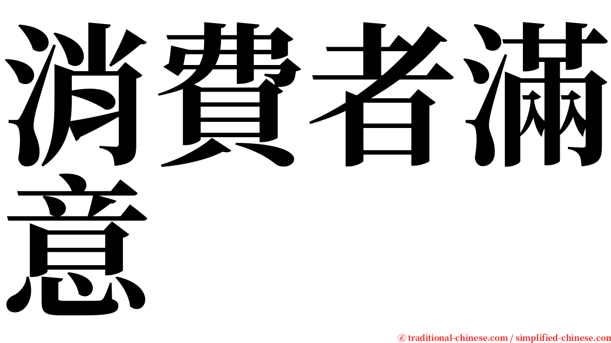 消費者滿意 serif font