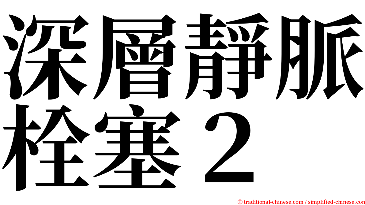 深層靜脈栓塞２ serif font