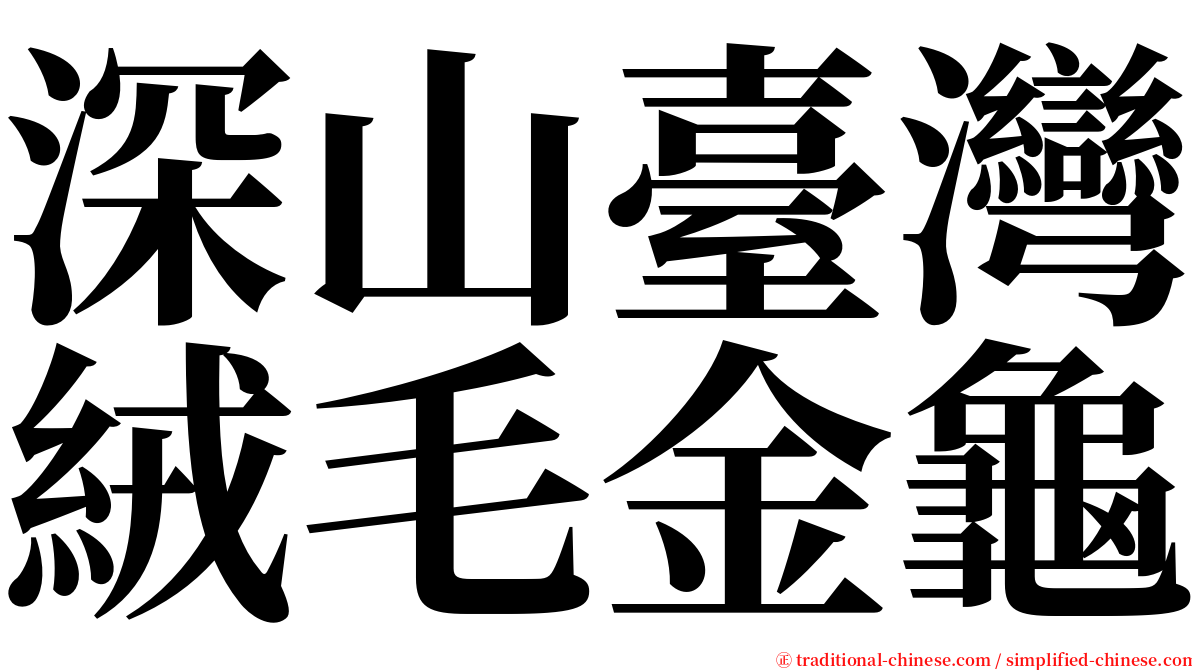 深山臺灣絨毛金龜 serif font