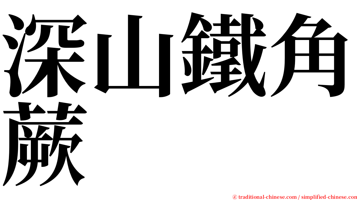 深山鐵角蕨 serif font