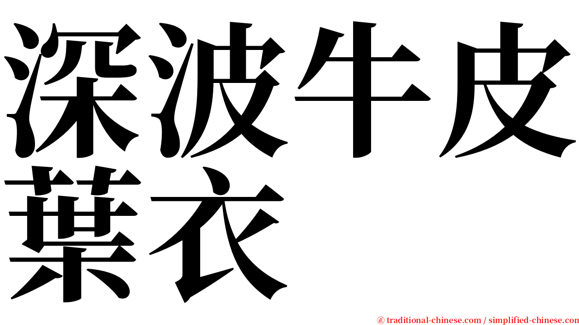 深波牛皮葉衣 serif font