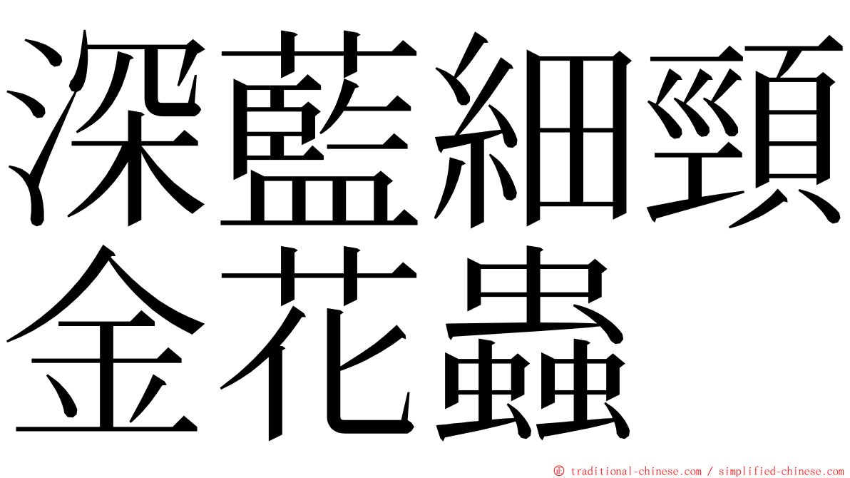深藍細頸金花蟲 ming font