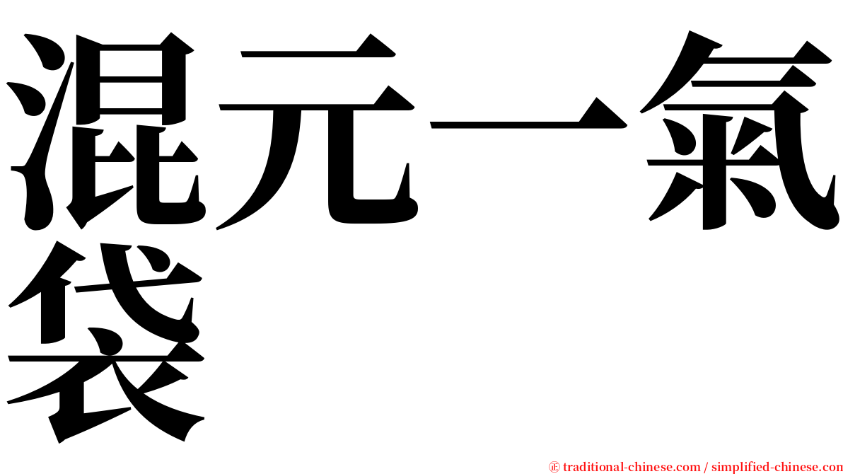 混元一氣袋 serif font