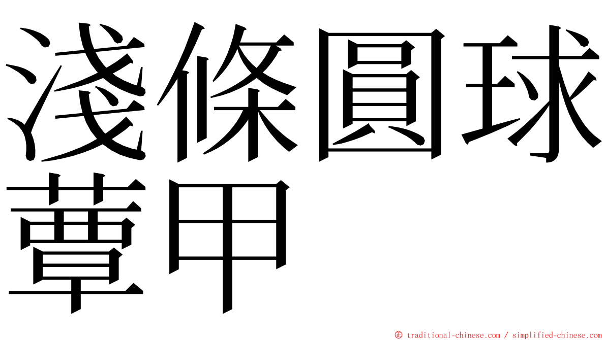 淺條圓球蕈甲 ming font