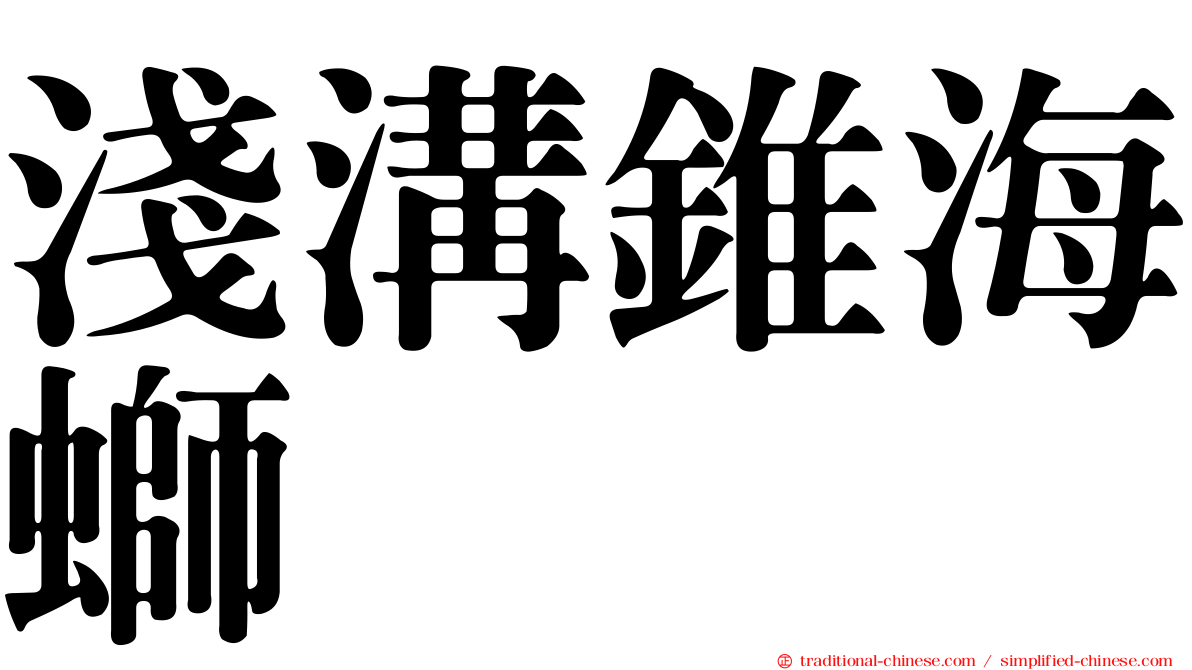 淺溝錐海螄