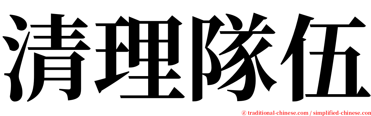 清理隊伍 serif font