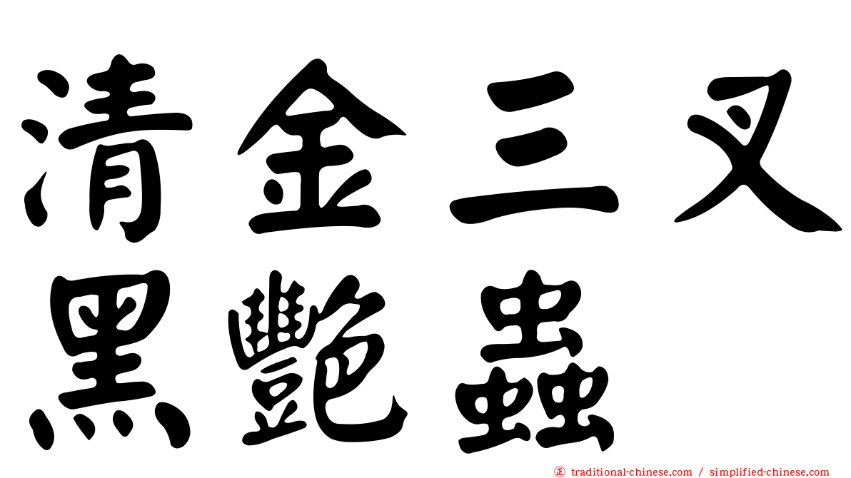 清金三叉黑艷蟲