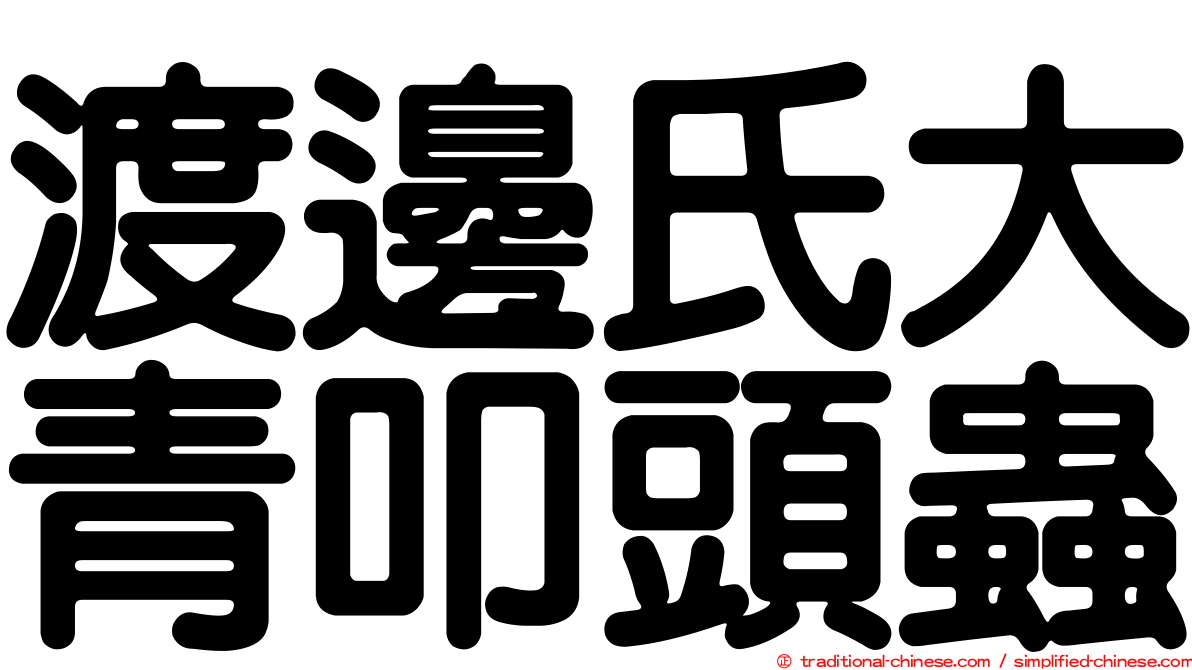 渡邊氏大青叩頭蟲