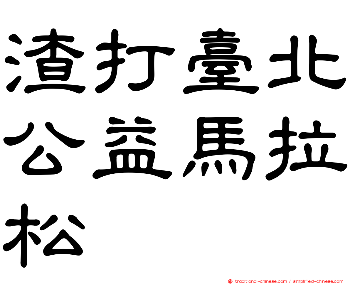 渣打臺北公益馬拉松
