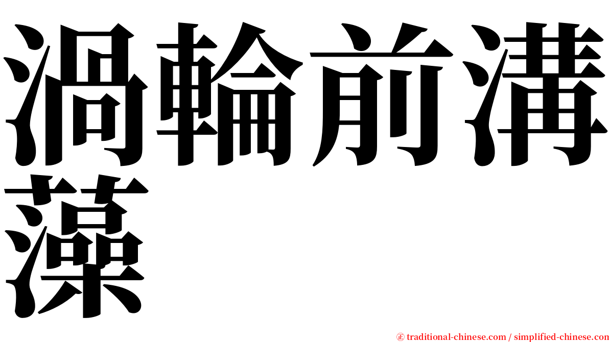渦輪前溝藻 serif font