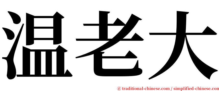 温老大 serif font