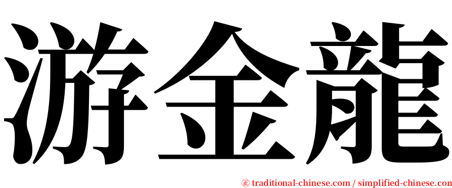 游金龍 serif font