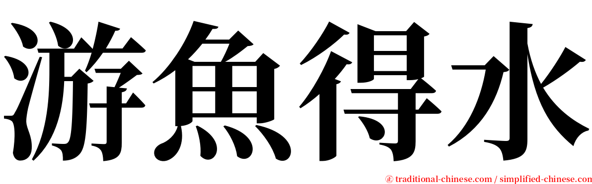 游魚得水 serif font