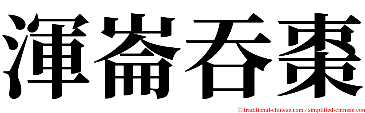 渾崙吞棗 serif font
