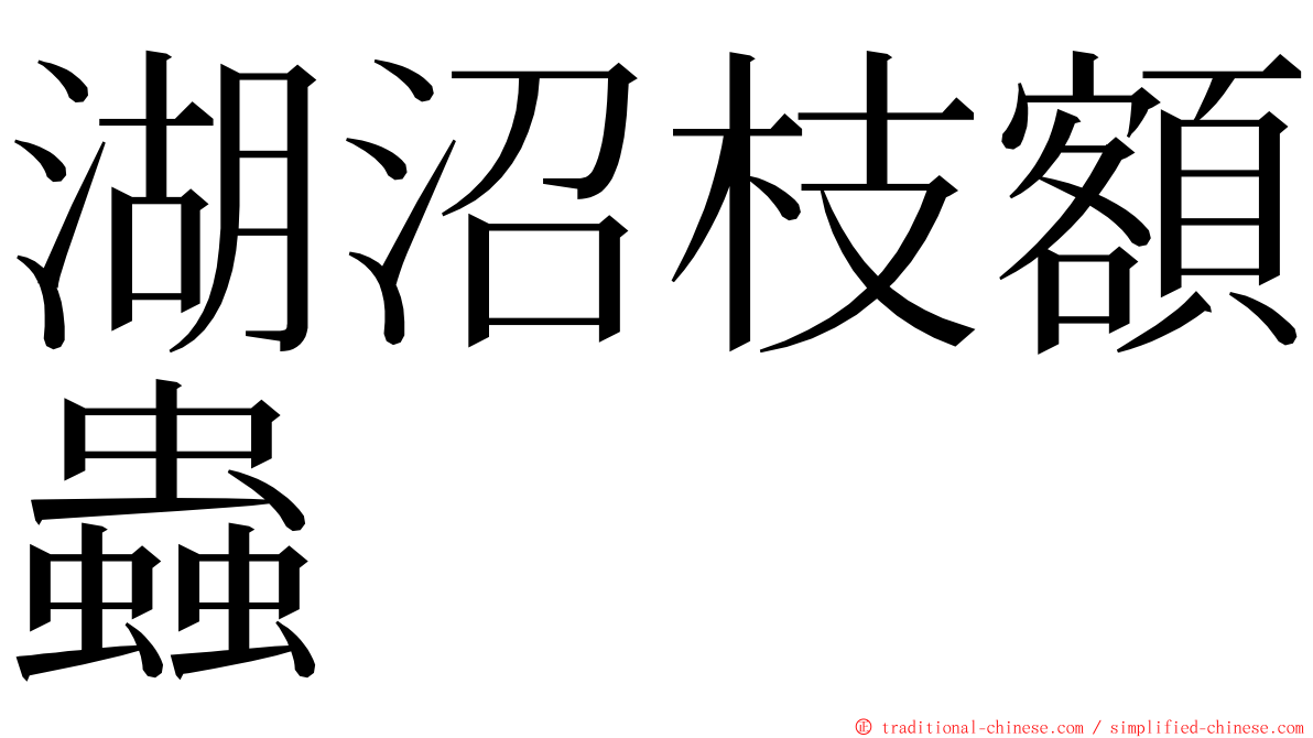 湖沼枝額蟲 ming font