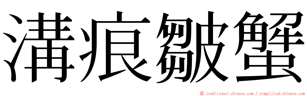 溝痕皺蟹 ming font