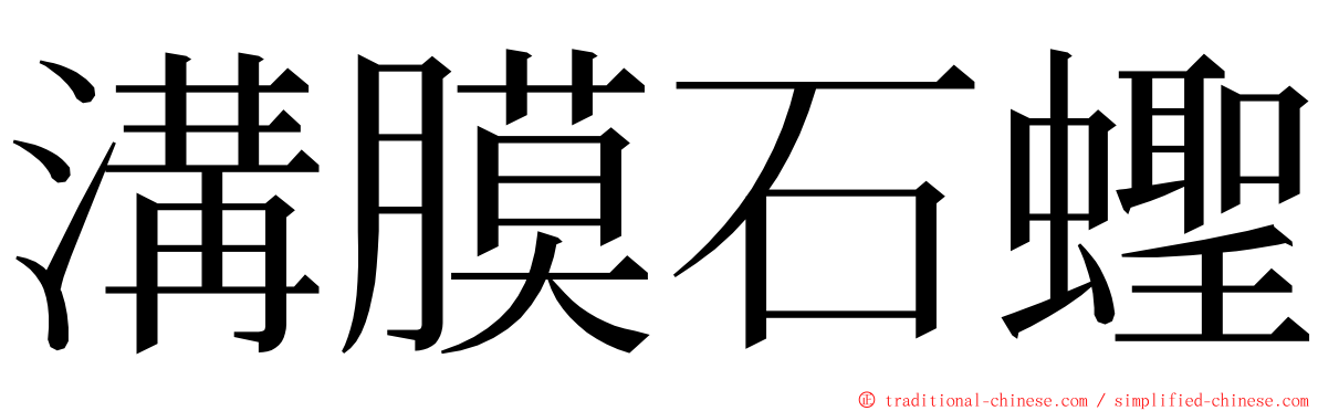 溝膜石蟶 ming font