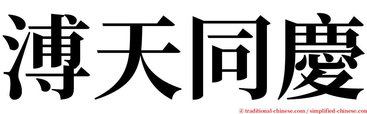 溥天同慶 serif font