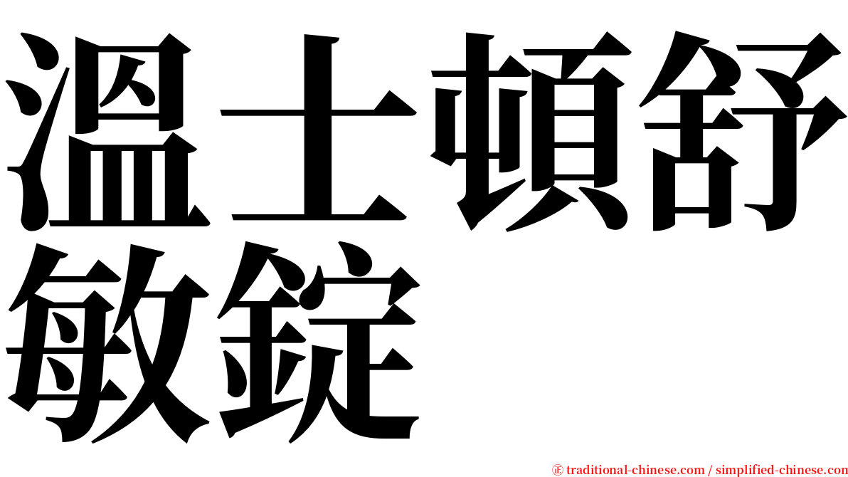 溫士頓舒敏錠 serif font