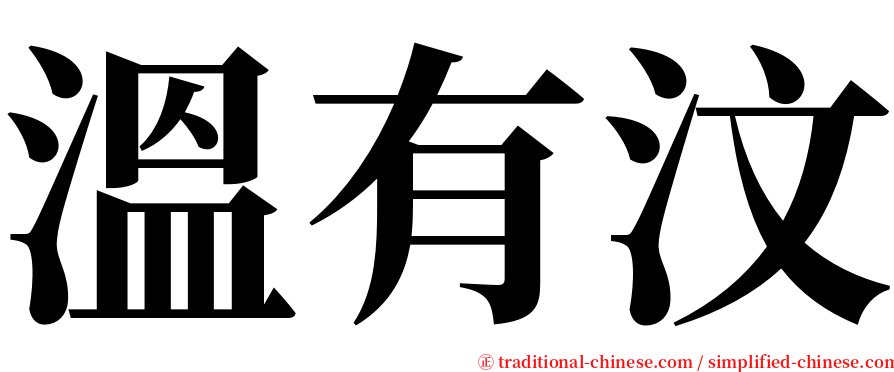 溫有汶 serif font