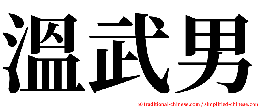 溫武男 serif font