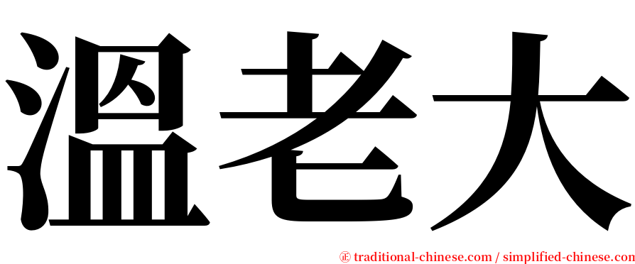 溫老大 serif font