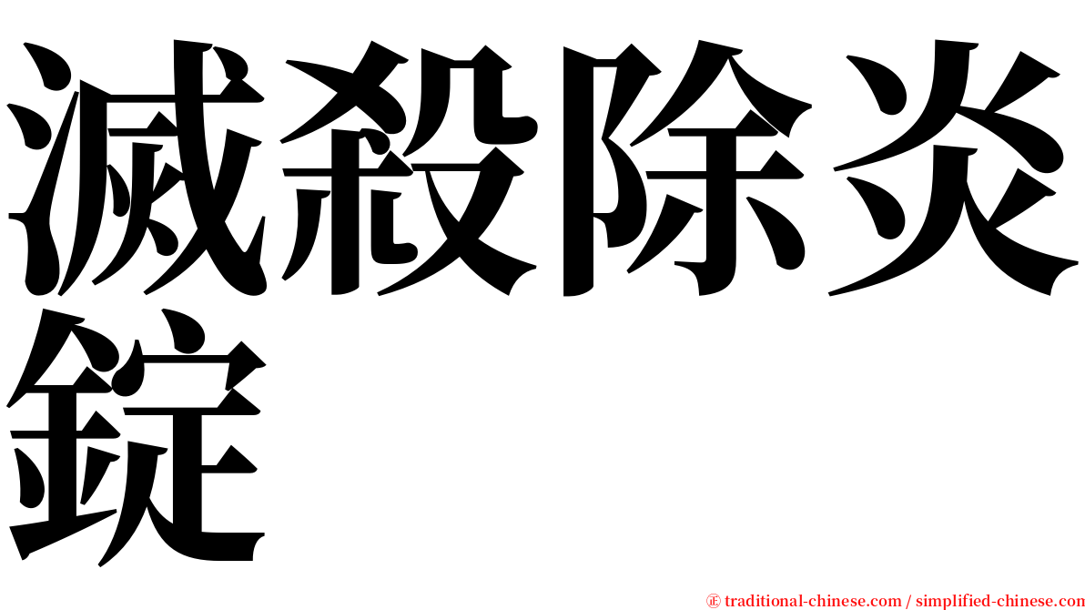 滅殺除炎錠 serif font