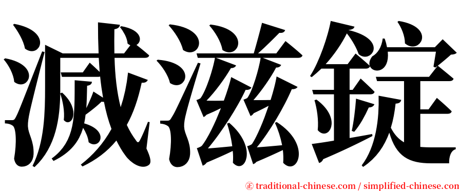 滅滋錠 serif font