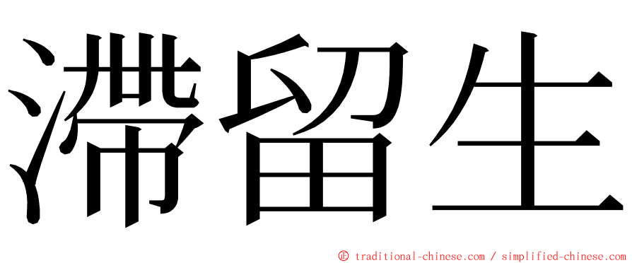 滯留生 ming font