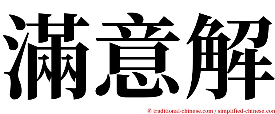滿意解 serif font