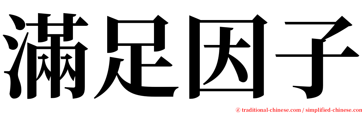 滿足因子 serif font
