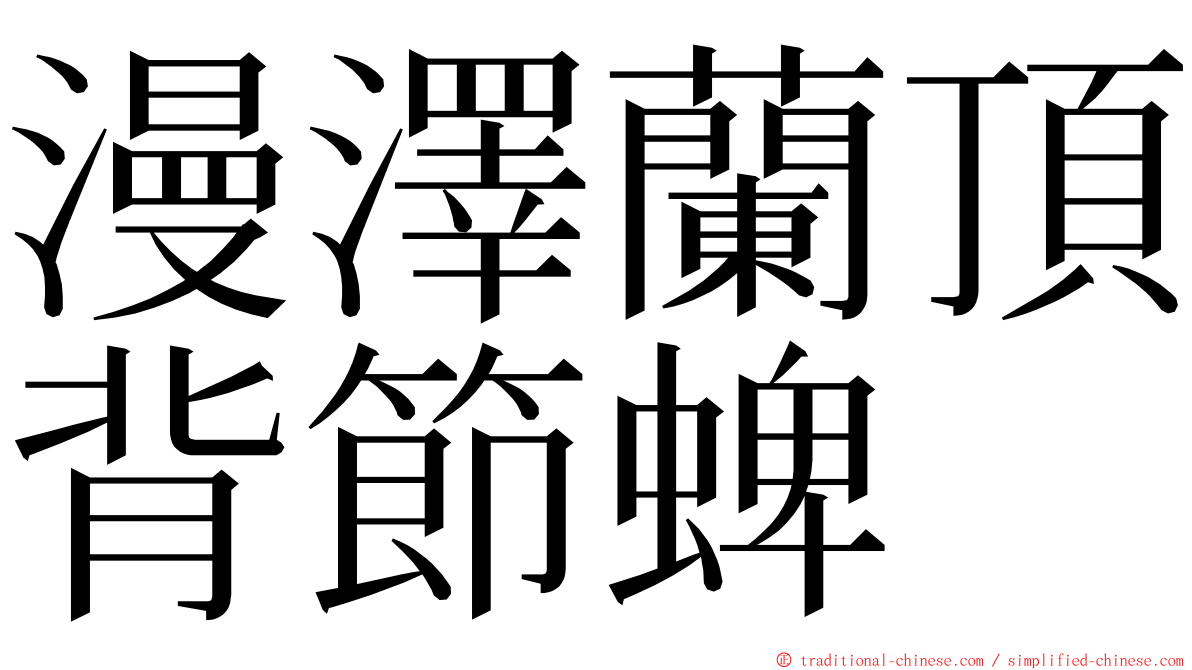 漫澤蘭頂背節蜱 ming font