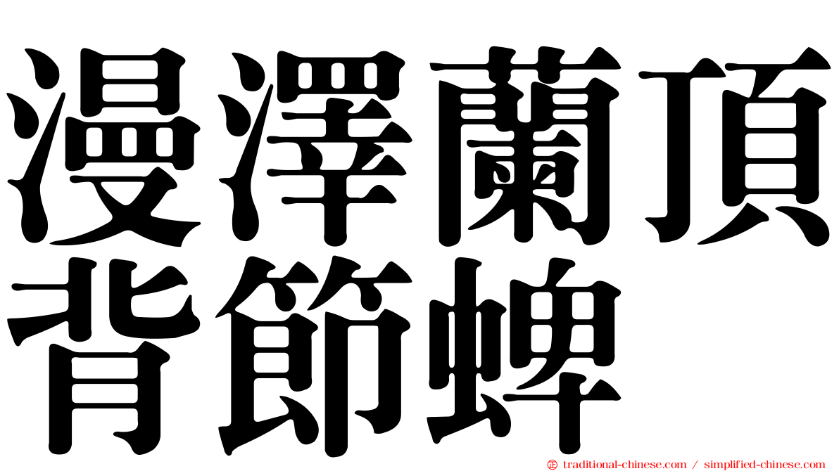 漫澤蘭頂背節蜱