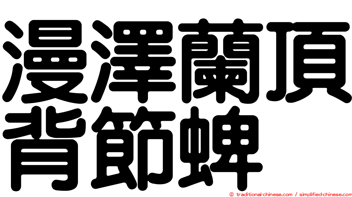 漫澤蘭頂背節蜱