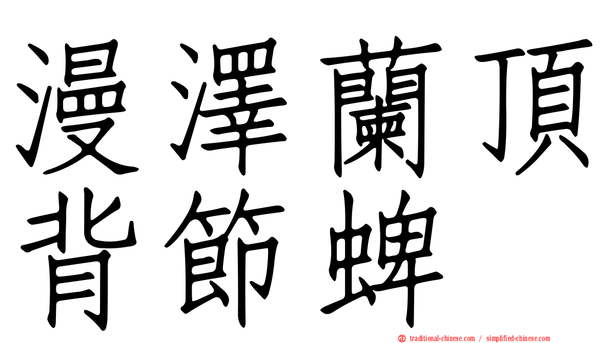 漫澤蘭頂背節蜱