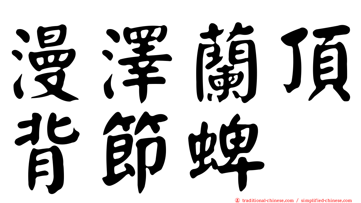 漫澤蘭頂背節蜱