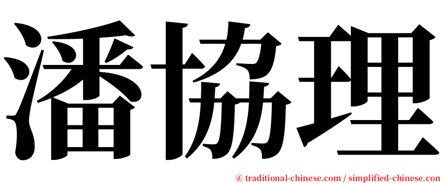 潘協理 serif font