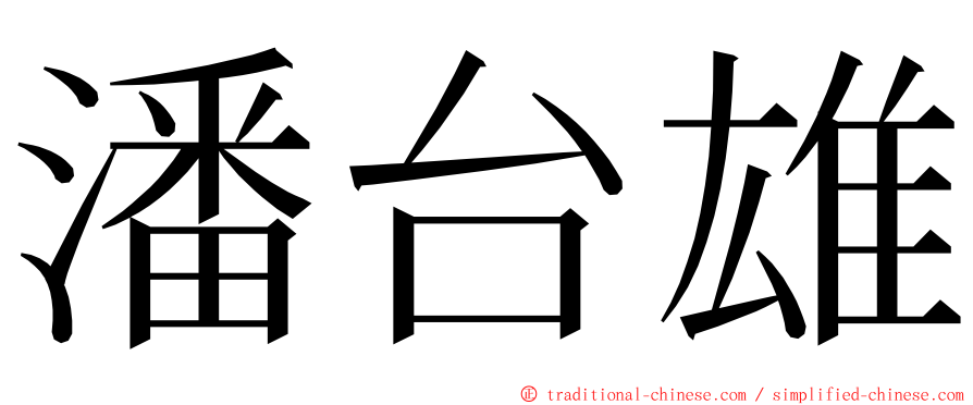 潘台雄 ming font