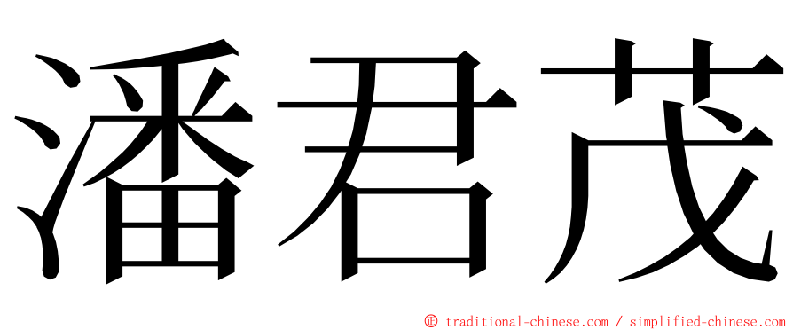 潘君茂 ming font