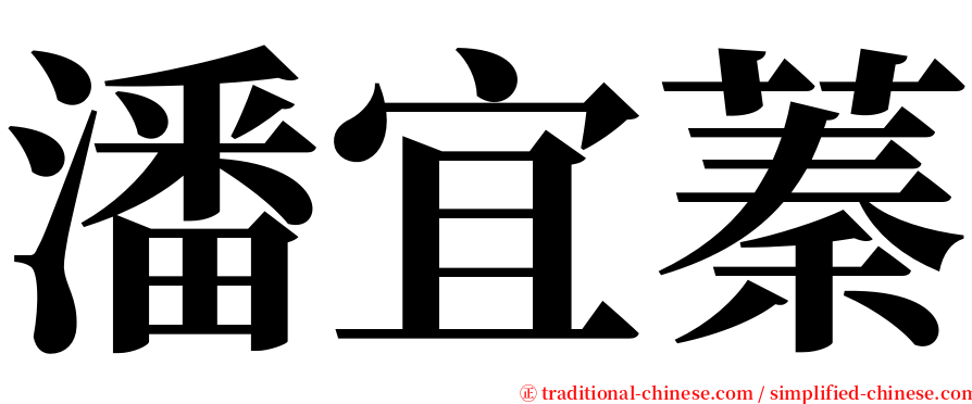 潘宜蓁 serif font