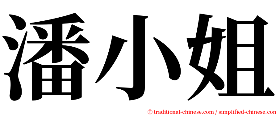 潘小姐 serif font