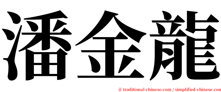 潘金龍 serif font